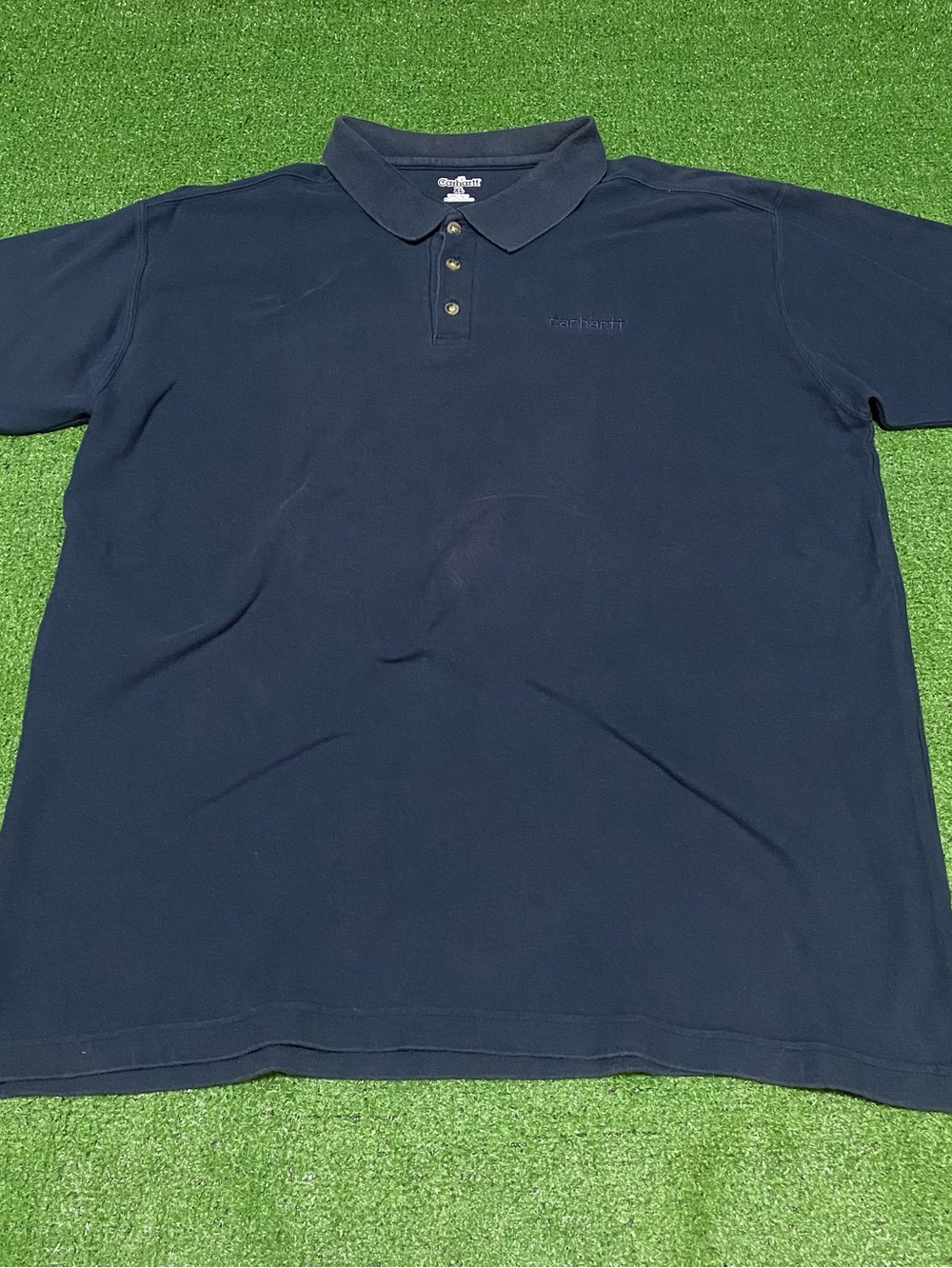 Carhartt Men's XL Navy Blue Cotton Pique Polo Shirt Short Sleeve Workwear Casual